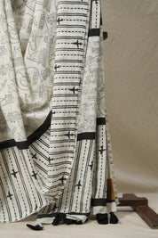 Off White HBP Signature Cotton Saree - SROWSCS19
