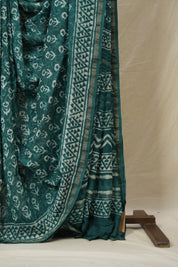 Green HBP Cotton Silk Saree With Chanderi Border - SRGCSS1554