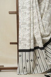 Off White HBP Signature Cotton Saree - SROWSCS19