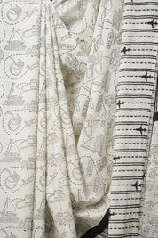 Off White HBP Signature Cotton Saree - SROWSCS19