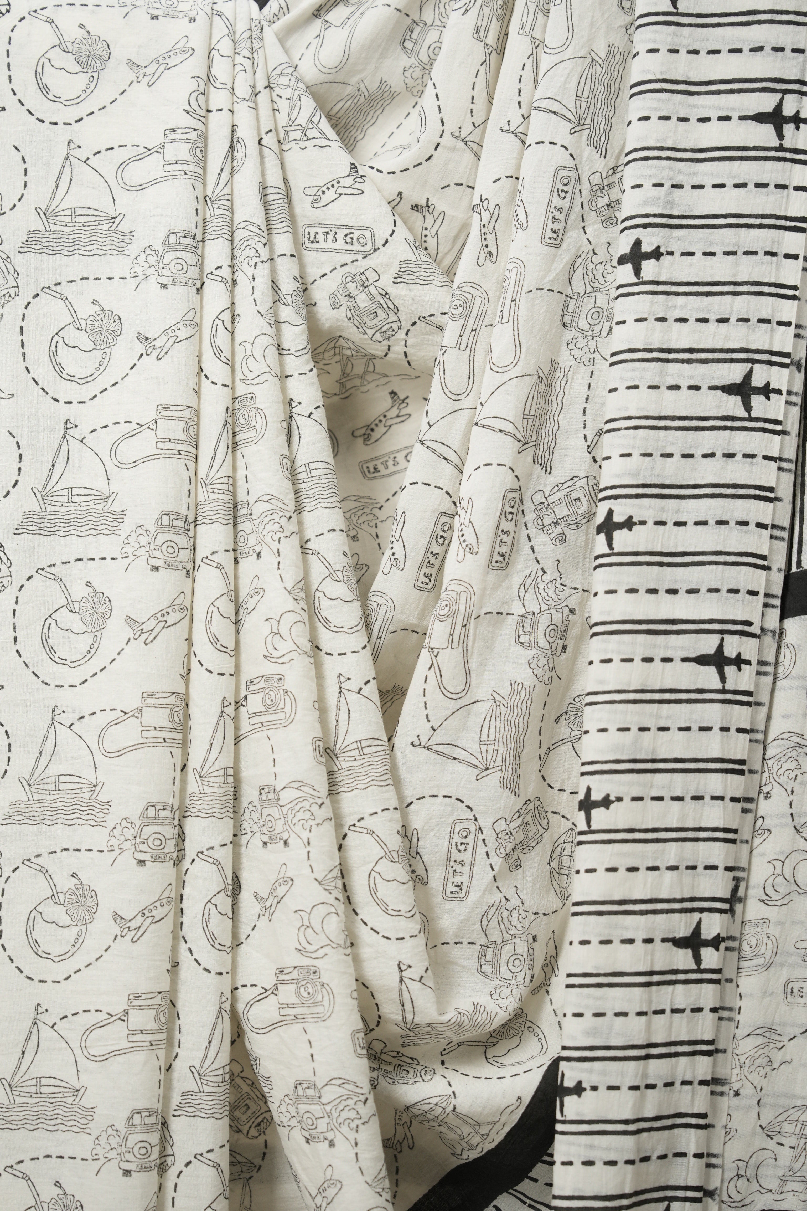 Off White HBP Signature Cotton Saree - SROWSCS19
