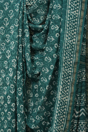 Green HBP Cotton Silk Saree With Chanderi Border - SRGCSS1554