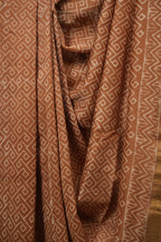 Brown HBP Cotton Silk Saree With Maheshwari Border - SRBCSS1698