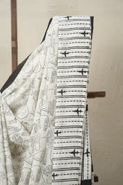 Off White HBP Signature Cotton Saree - SROWSCS19