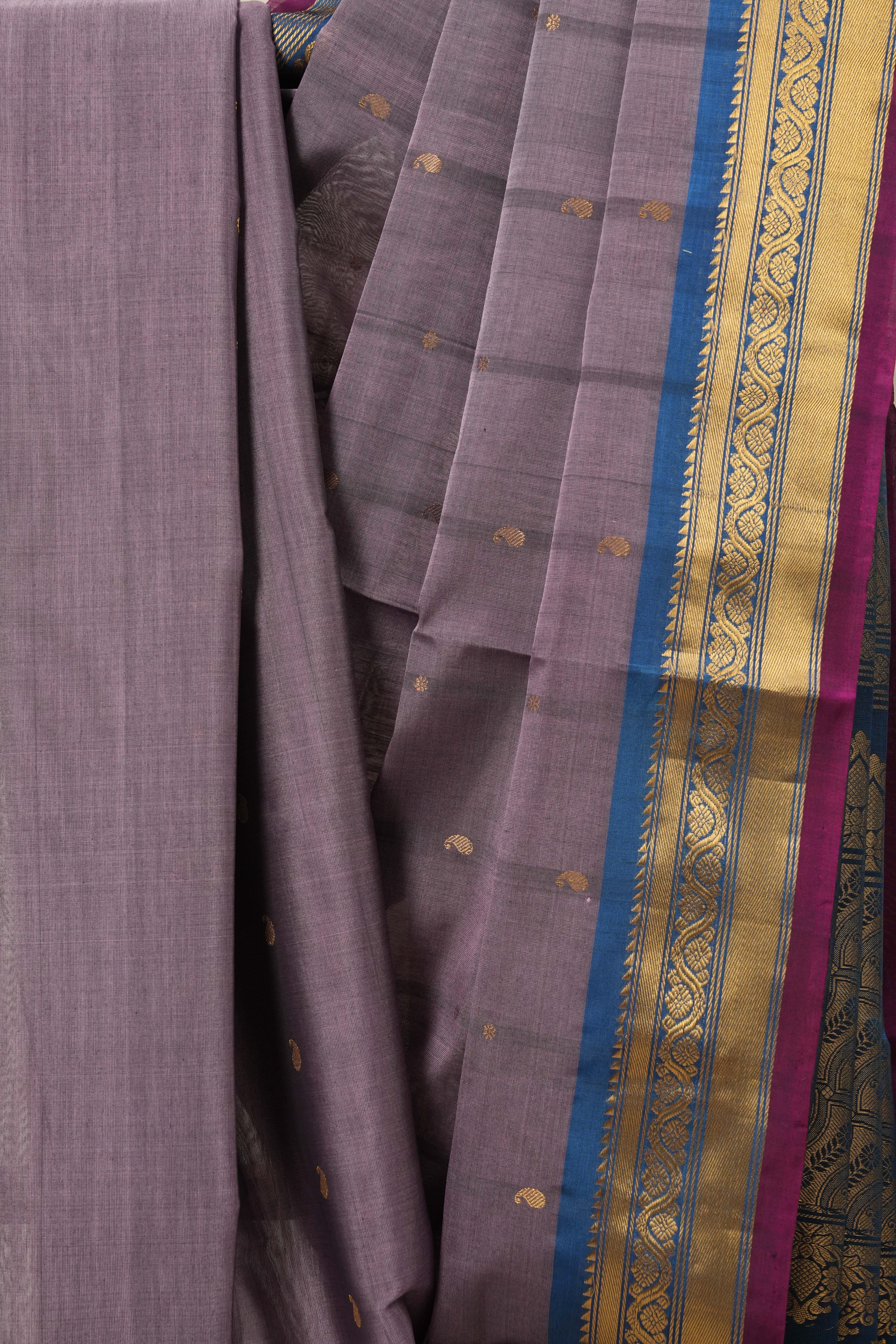 Light Purple Gadwal Cotton Silk Saree - SRLPGCSS37
