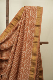 Brown HBP Cotton Silk Saree With Maheshwari Border - SRBCSS1698