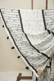 Off White HBP Signature Cotton Saree - SROWSCS19