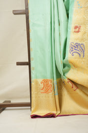 Aqua Blue Gadwal Silk Saree - SRABGSS590
