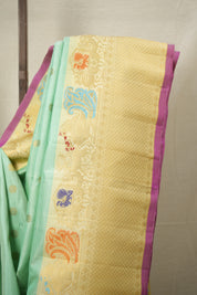 Aqua Blue Gadwal Silk Saree - SRABGSS590