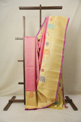 Pastel Red Gadwal Silk Saree - SRPRGSS591