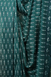 Green HBP Cotton Silk Saree With Maheshwari Border - SRGCSS1697