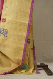 Pastel Red Gadwal Silk Saree - SRPRGSS591