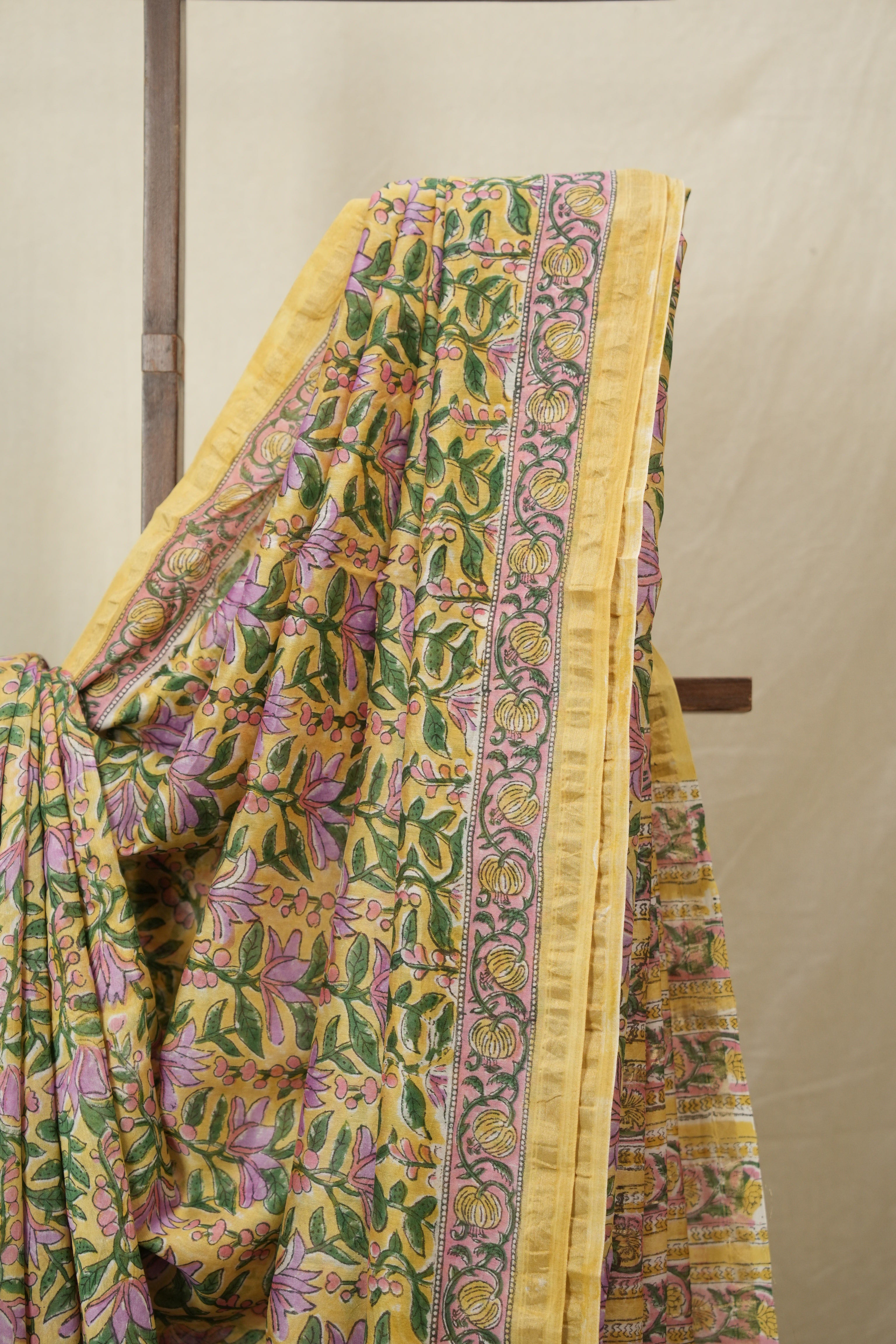 Pastel Yellow HBP Cotton Silk Saree With Chanderi Border - SRPYCSS1553