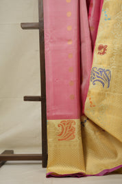 Pastel Red Gadwal Silk Saree - SRPRGSS591