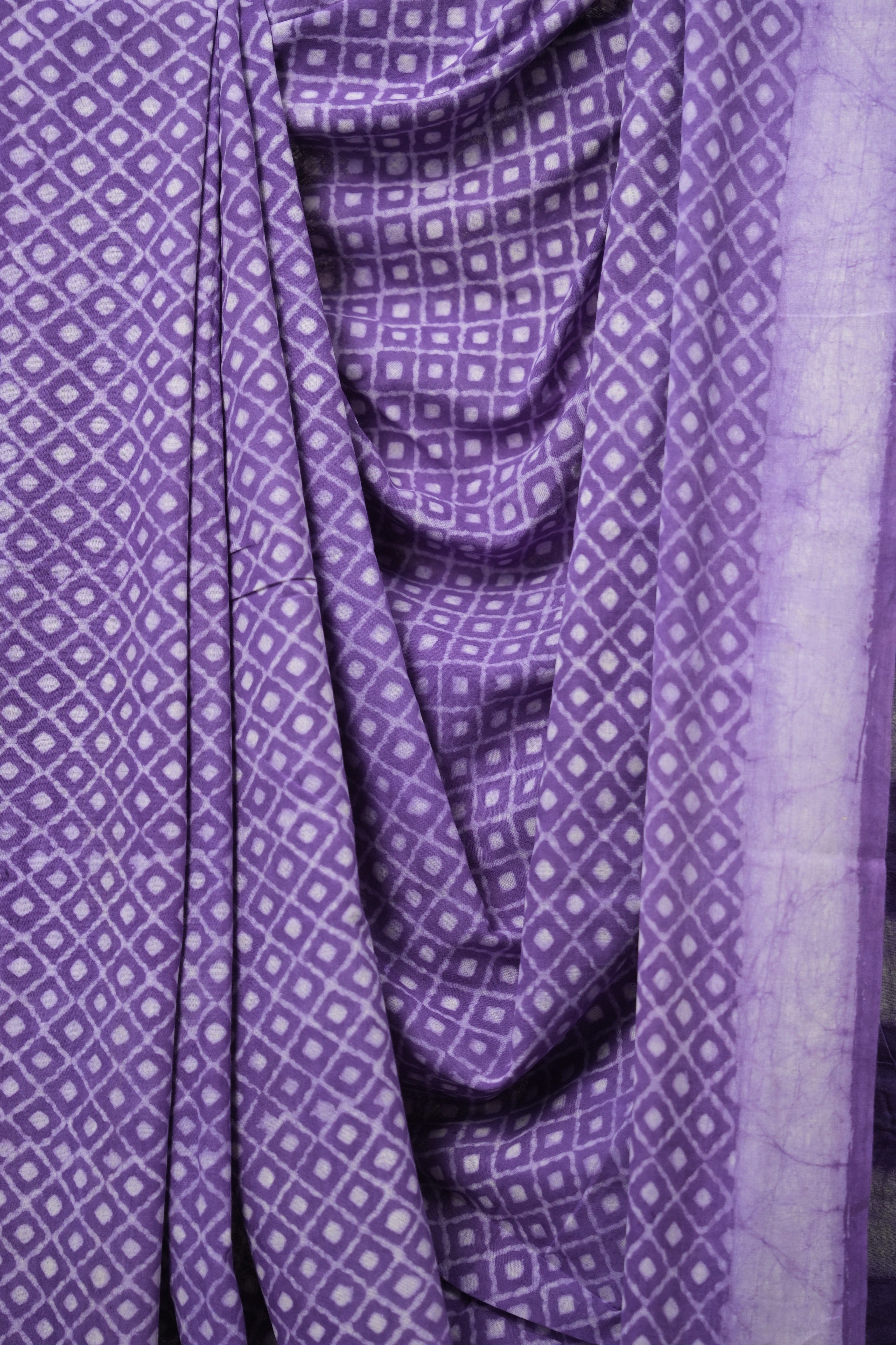 Lavender HBP Cotton Saree - SRLCS2955