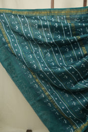Green HBP Cotton Silk Saree With Maheshwari Border - SRGCSS1697