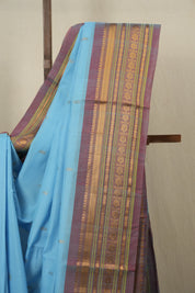 Sky Blue Gadwal Cotton Silk Saree - SRSBGCSS40
