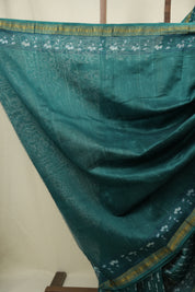 Green HBP Cotton Silk Saree With Maheshwari Border - SRGCSS1697