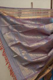 Sky Blue Gadwal Cotton Silk Saree - SRSBGCSS40