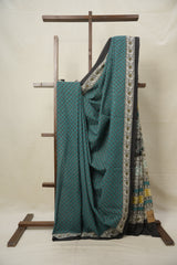 Rama Green HBP Cotton Saree (DEFECT) - SRRGCS73-PI