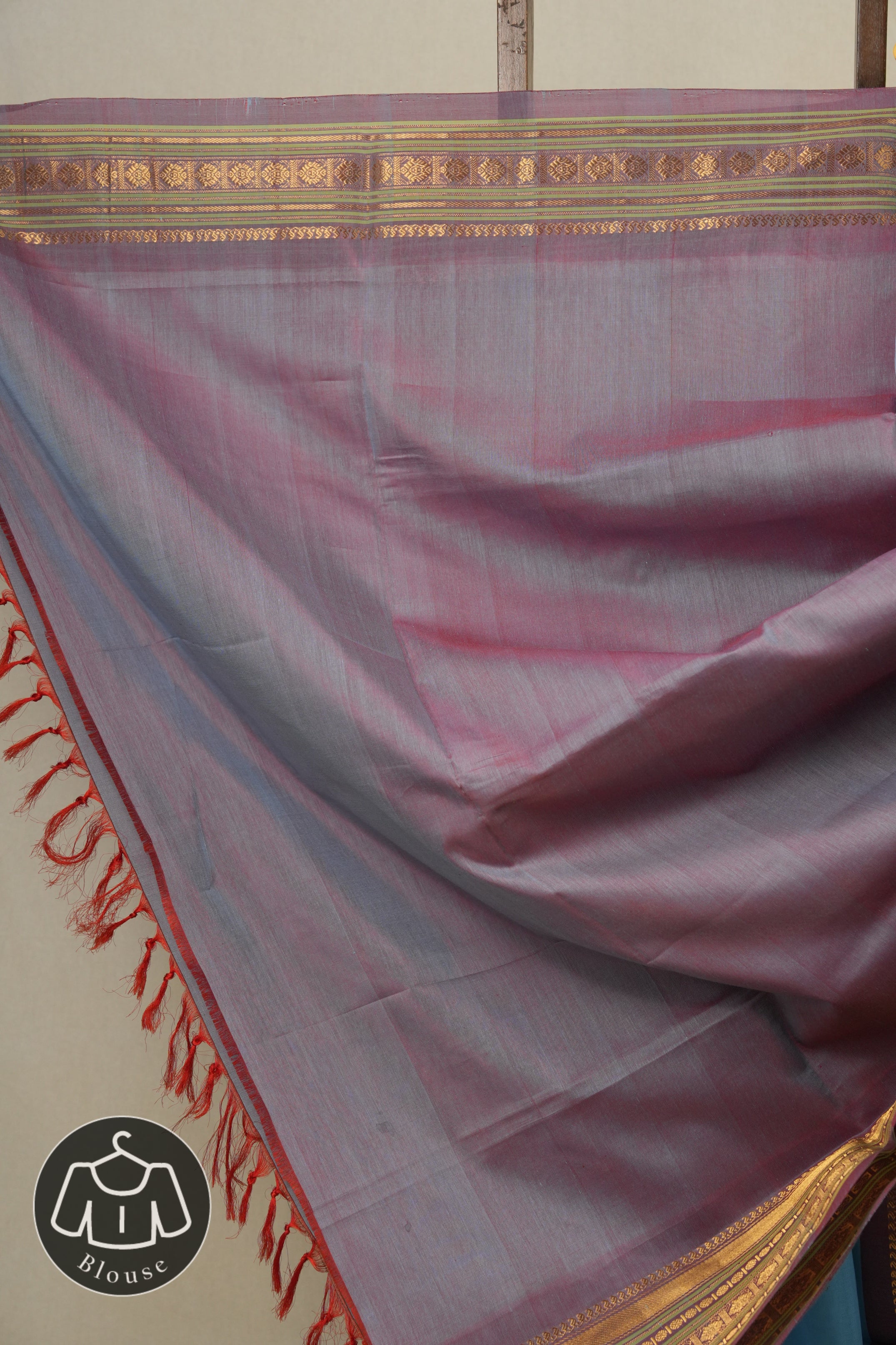 Sky Blue Gadwal Cotton Silk Saree - SRSBGCSS40