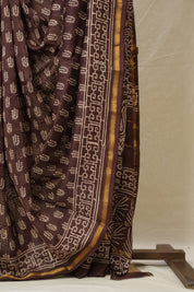 Coffee Brown HBP Cotton Silk Saree With Chanderi Border - SRCBCSS1539