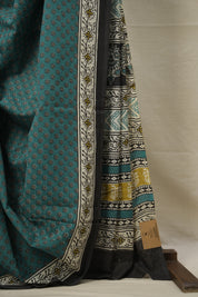Rama Green HBP Cotton Saree (DEFECT) - SRRGCS73-PI