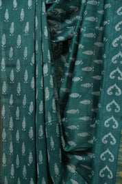 Rama Green HBP Cotton Silk Saree With Maheshwari Border - SRRGCSS1699