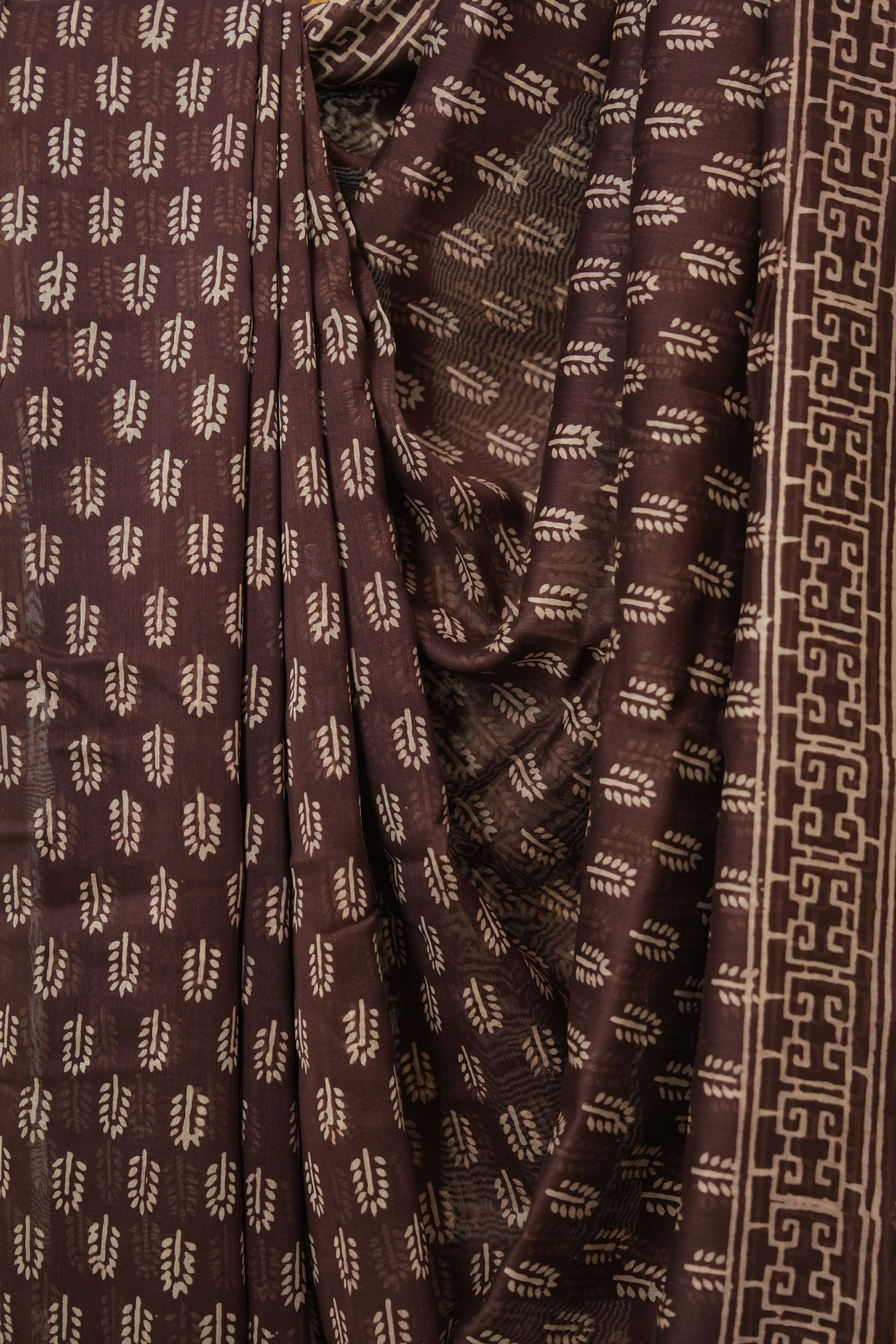 Coffee Brown HBP Cotton Silk Saree With Chanderi Border - SRCBCSS1539