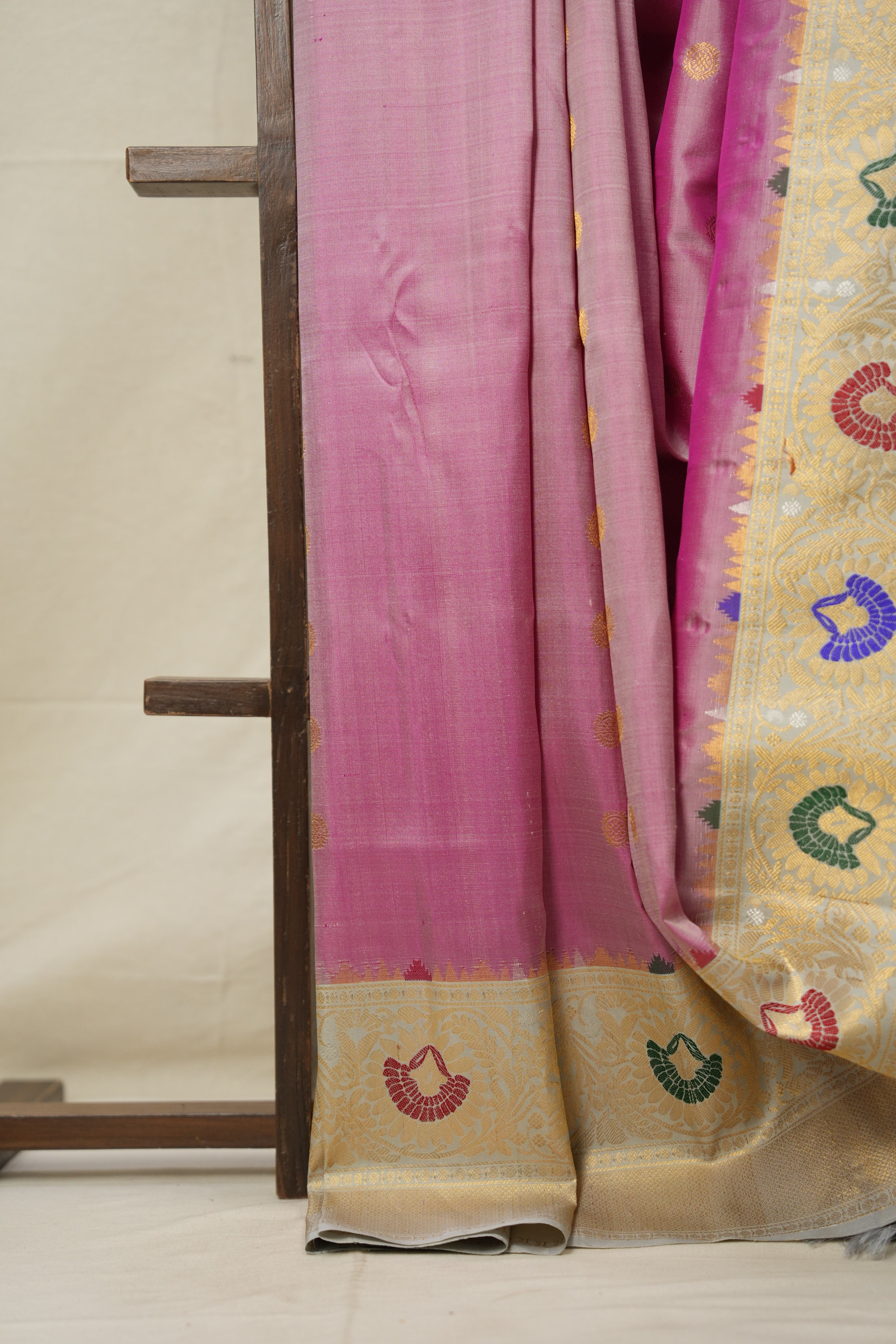 Pastel Pink Gadwal Silk Saree - SRPPGSS587