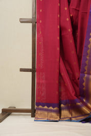 Red Gadwal Cotton Silk Saree - SRRGCSS195