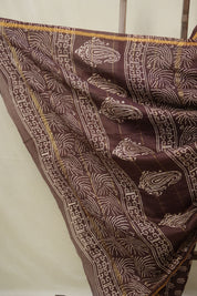 Coffee Brown HBP Cotton Silk Saree With Chanderi Border - SRCBCSS1539