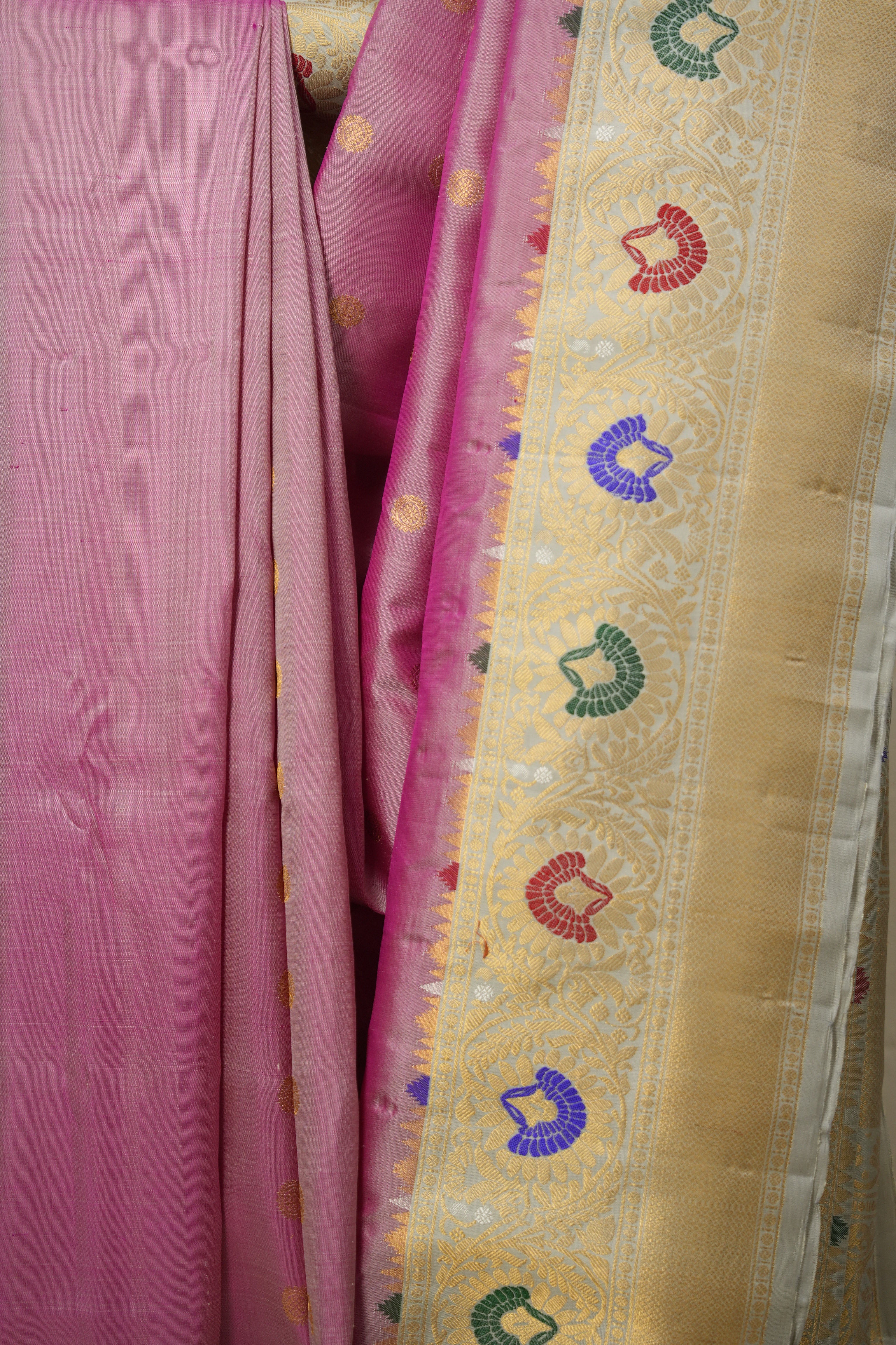 Pastel Pink Gadwal Silk Saree - SRPPGSS587