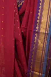 Red Gadwal Cotton Silk Saree - SRRGCSS195