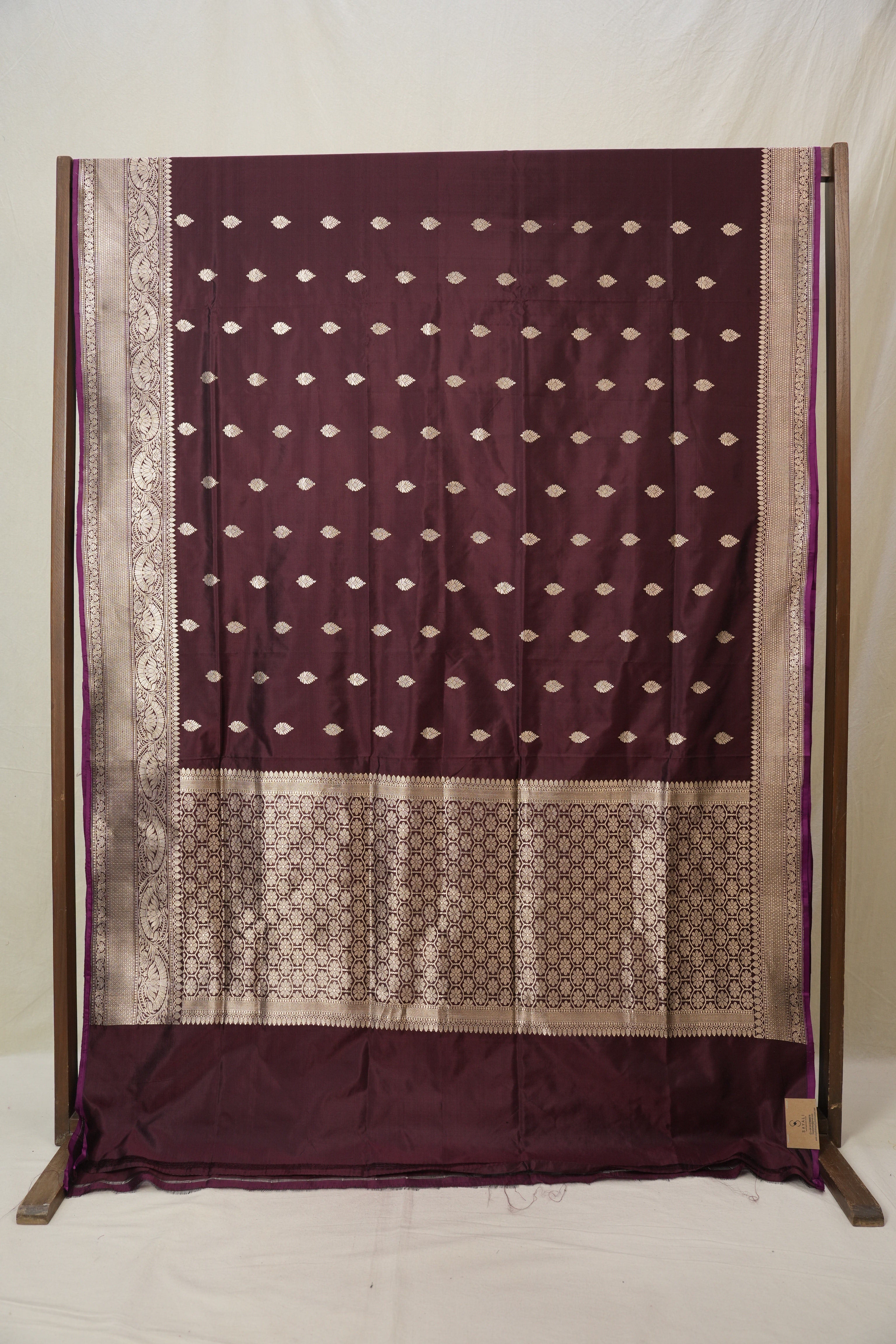 Wine Banarasi Silk Saree - SRWBSS893