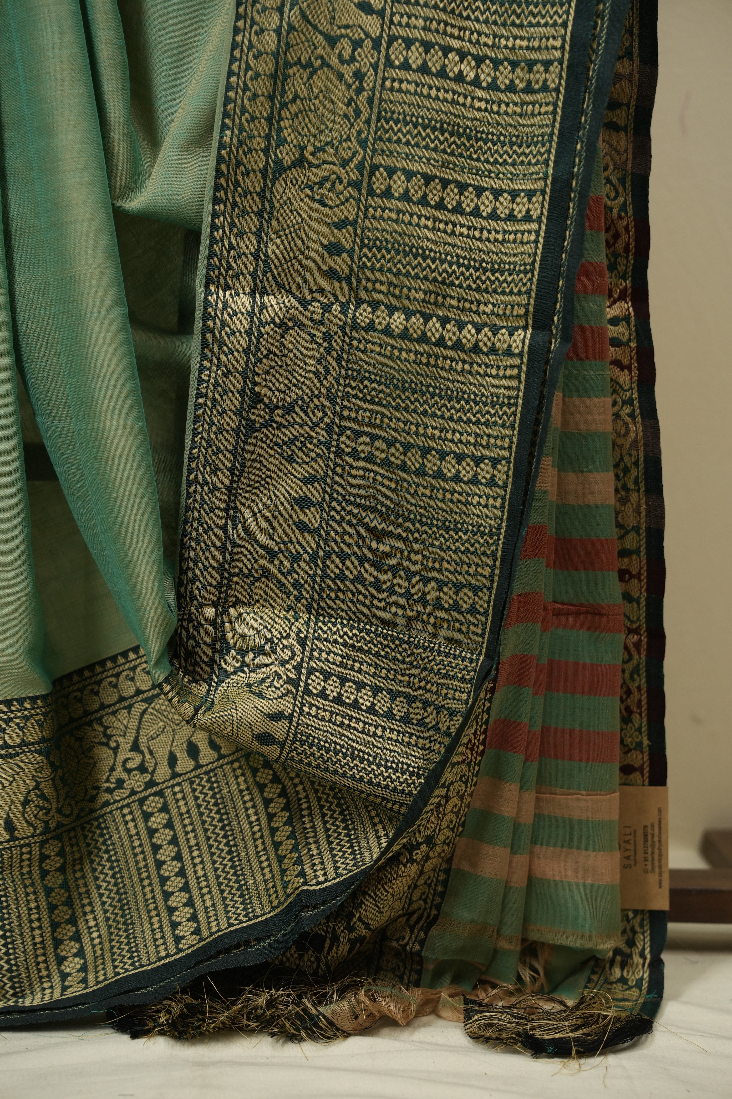 Mint Narayan Peth Cotton Saree - SRMNPCS87