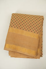 Beige Sungudi Cotton Saree - SRBSCS332