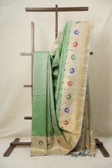 Pastel Green Gadwal Silk Saree - SRPGGSS589