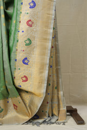 Pastel Green Gadwal Silk Saree - SRPGGSS589
