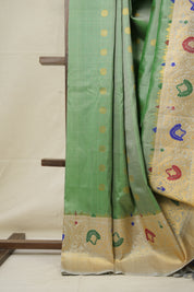 Pastel Green Gadwal Silk Saree - SRPGGSS589
