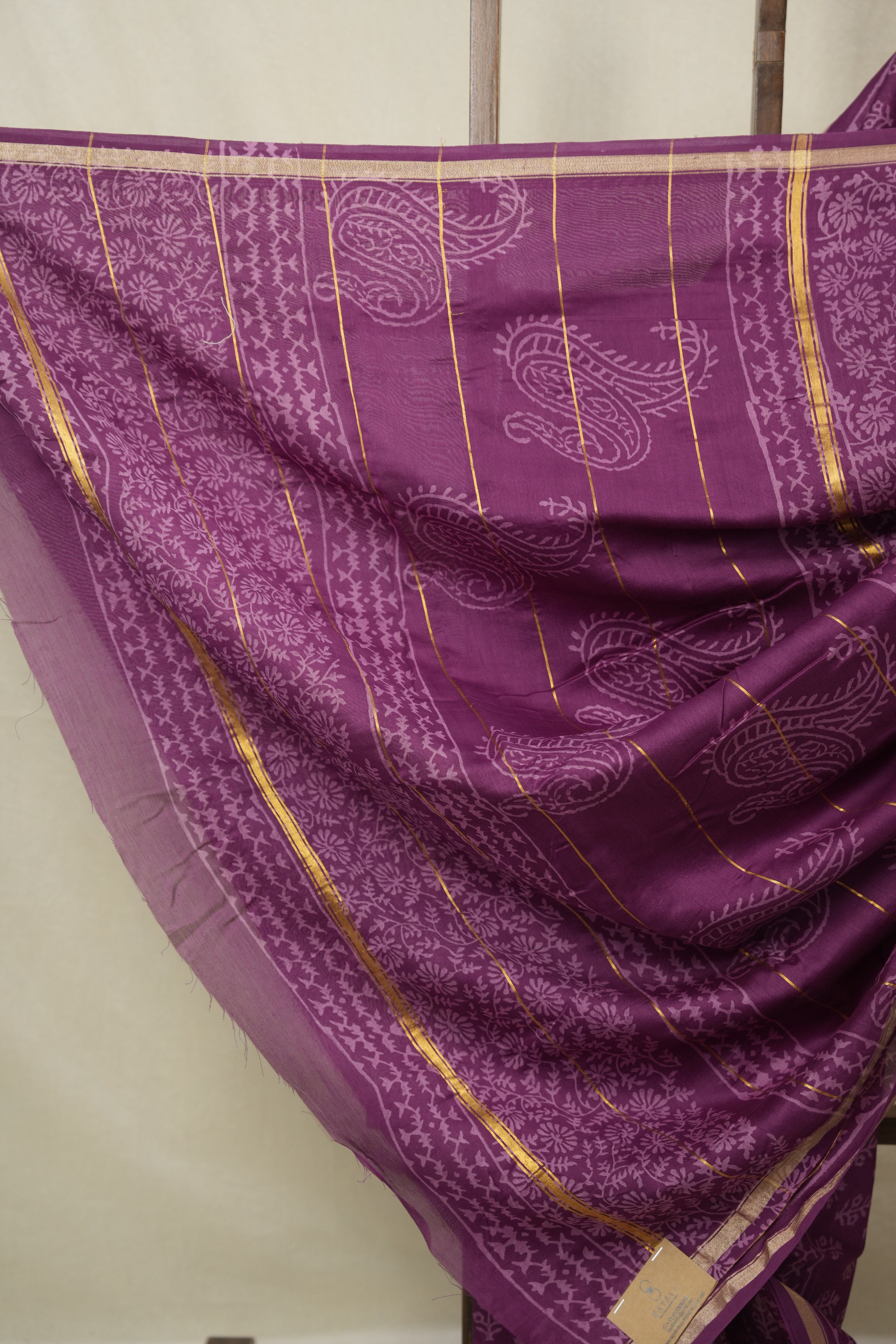 Purple HBP Cotton Silk Saree With Chanderi Border - SRPCSS1538