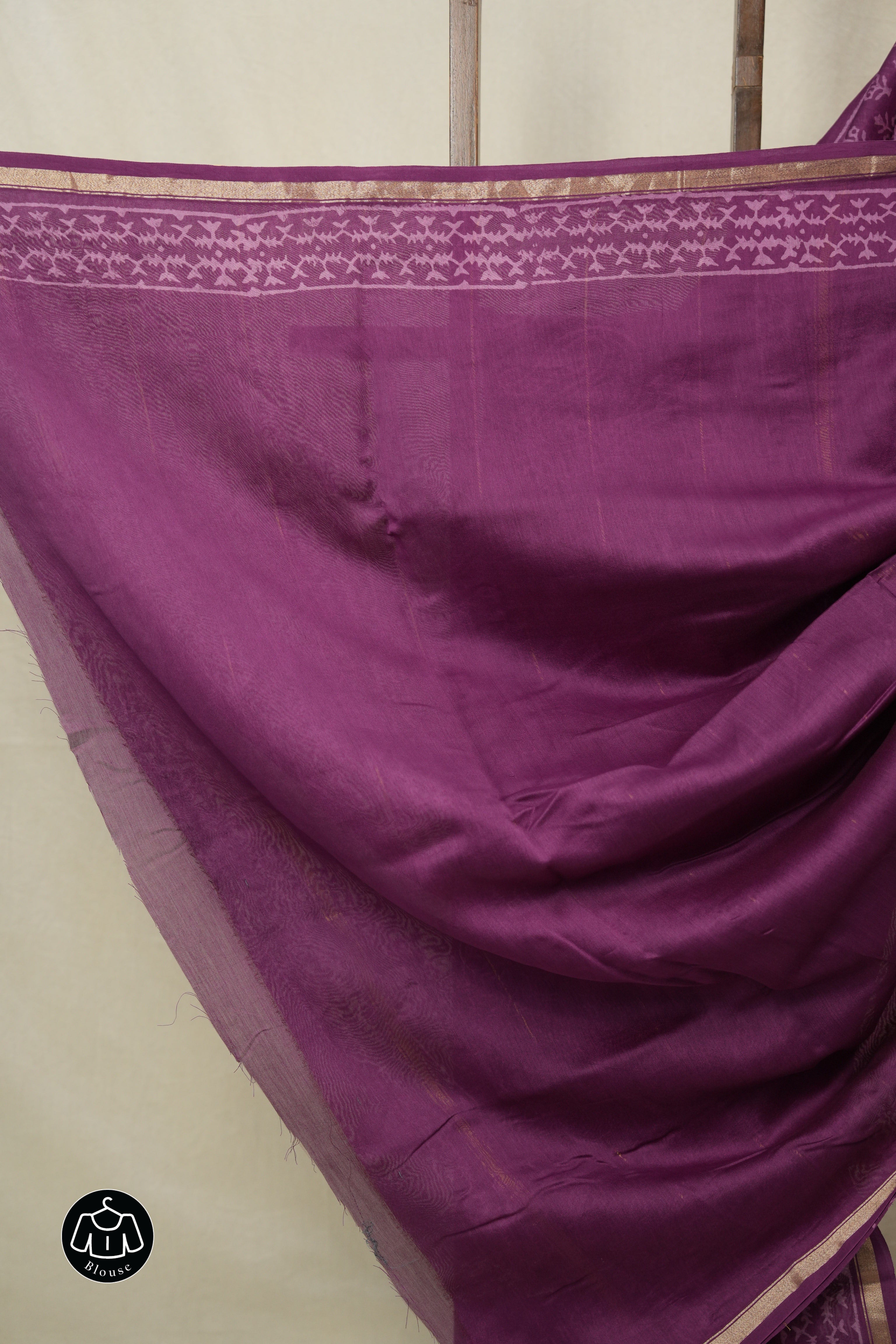 Purple HBP Cotton Silk Saree With Chanderi Border - SRPCSS1538