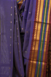 Dark Blue Gadwal Cotton Silk Saree - SRDBGCSS151