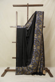 Black HBP Cotton Silk Saree With Chanderi Border - SRBCSS1537