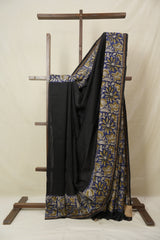 Black HBP Cotton Silk Saree With Chanderi Border - SRBCSS1537