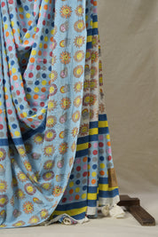 Sky Blue HBP Signature Cotton Saree - SRSBSCS15