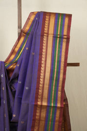 Dark Blue Gadwal Cotton Silk Saree - SRDBGCSS151