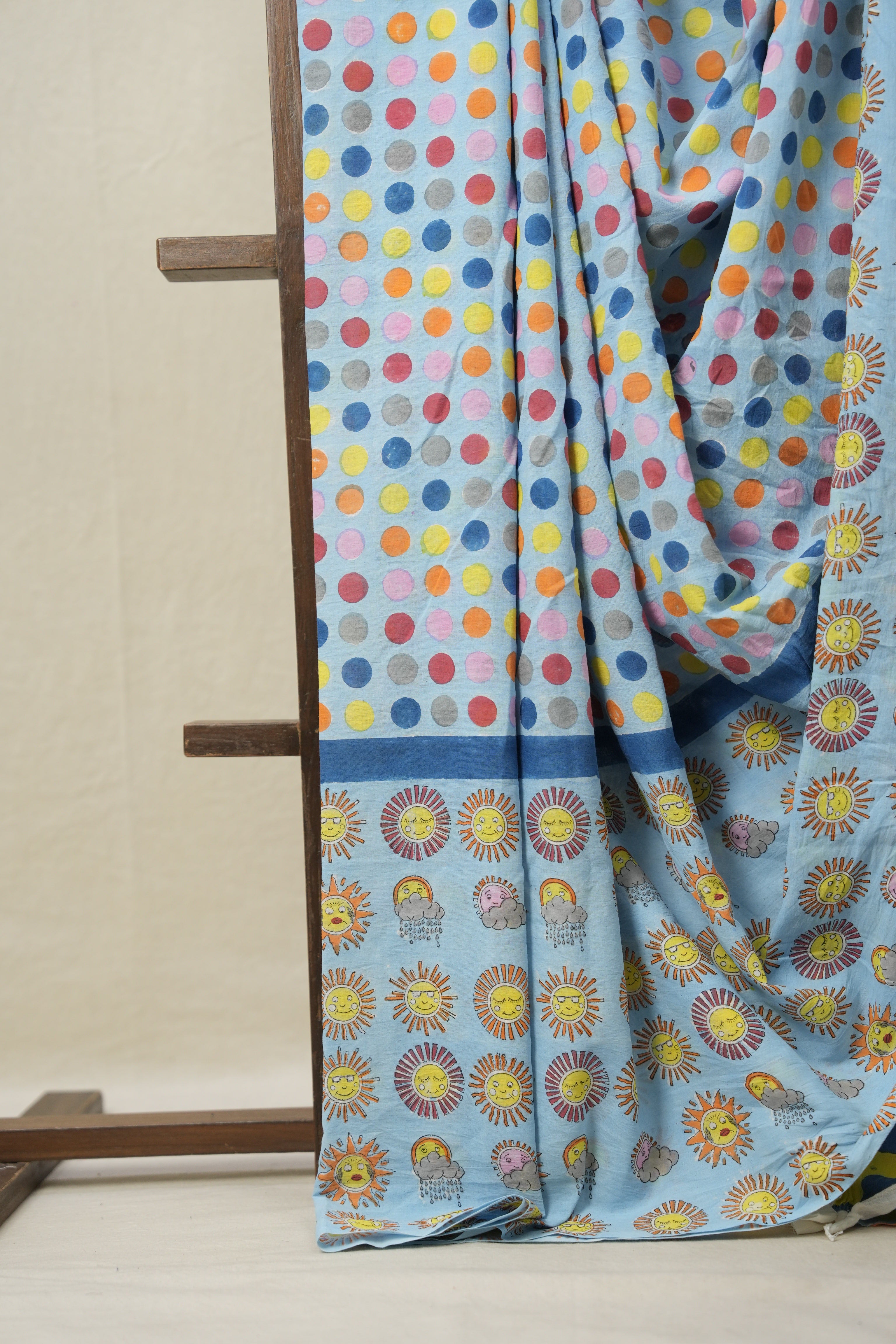 Sky Blue HBP Signature Cotton Saree - SRSBSCS15