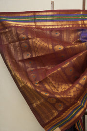 Dark Blue Gadwal Cotton Silk Saree - SRDBGCSS151