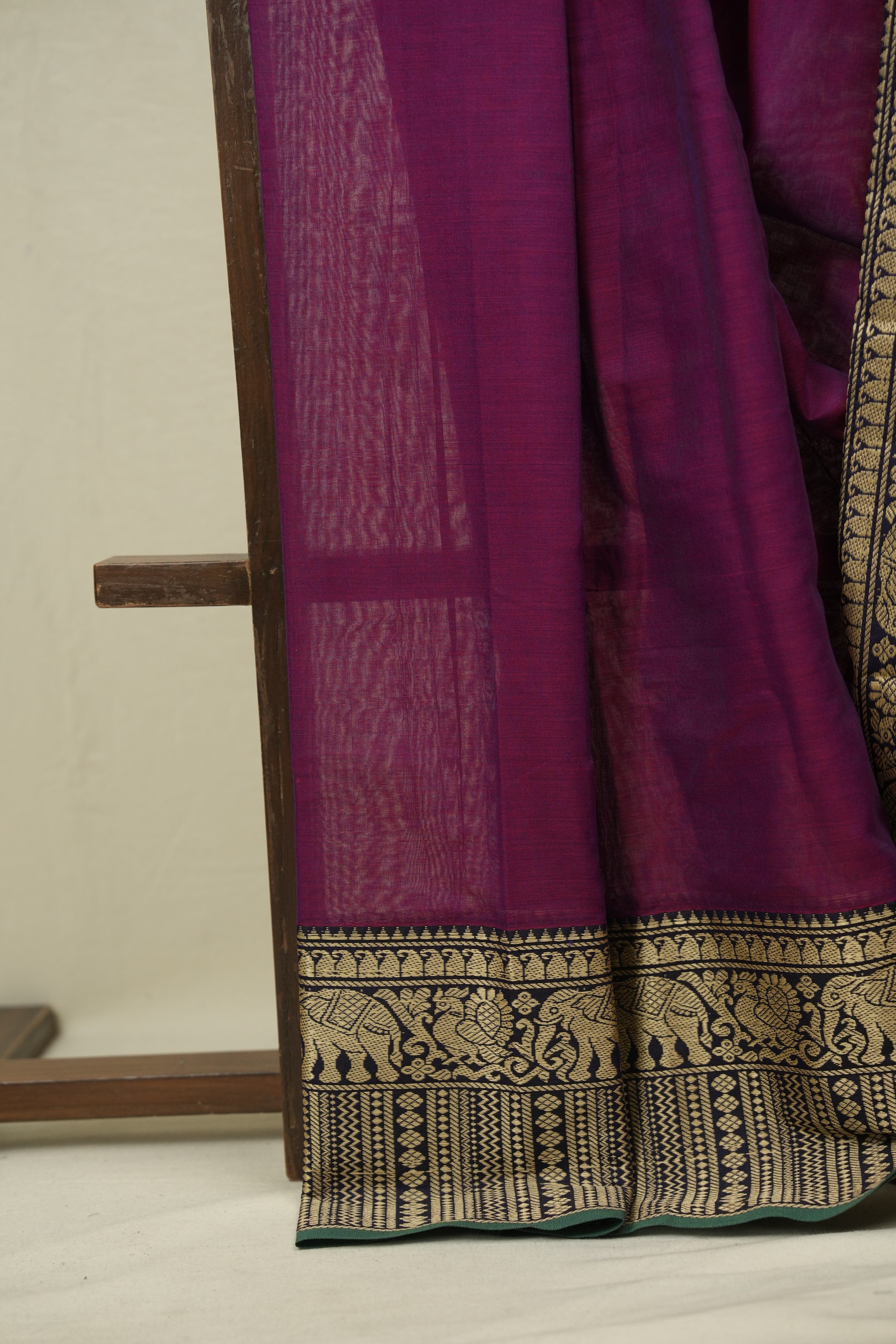 Magenta Narayan Peth Cotton Saree - SRDMNPCS89